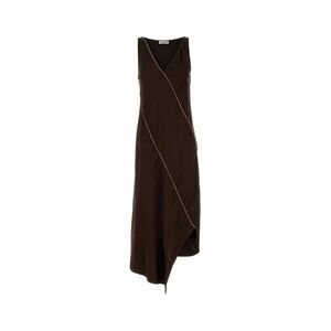 Jil Sander Women Chocolate Satin Dress